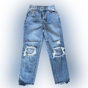 PacSun Women’s High Rise Jeans. Distressed/Ripped Button Fly